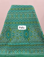 Green Mulmul Cotton Saree Pallu