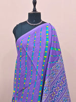 Lavender Pure Mulmul Cotton Saree 1