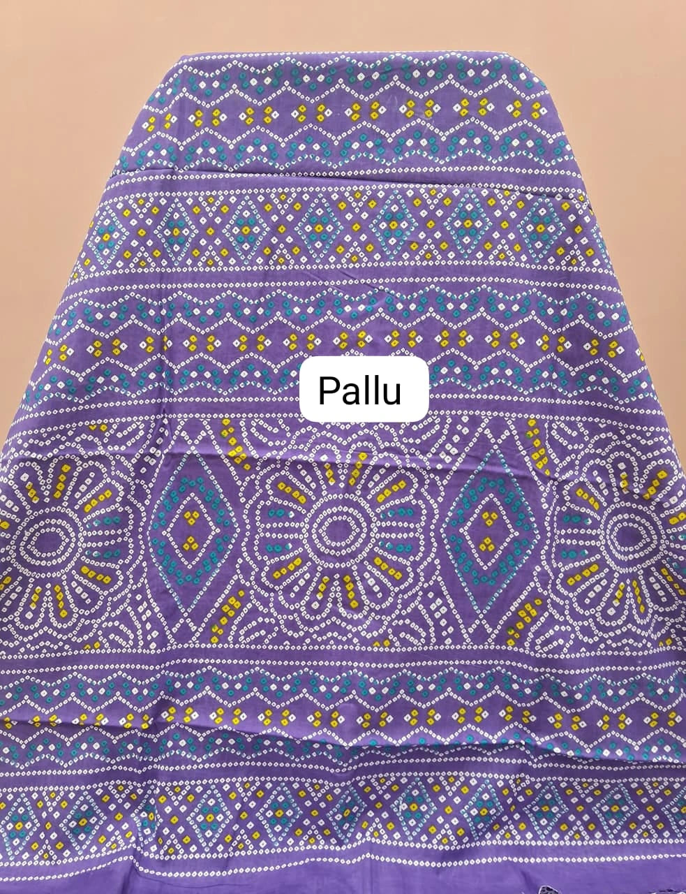 Lavender Pure Mulmul Cotton Saree Pallu
