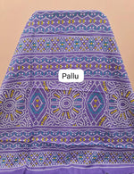 Lavender Pure Mulmul Cotton Saree Pallu