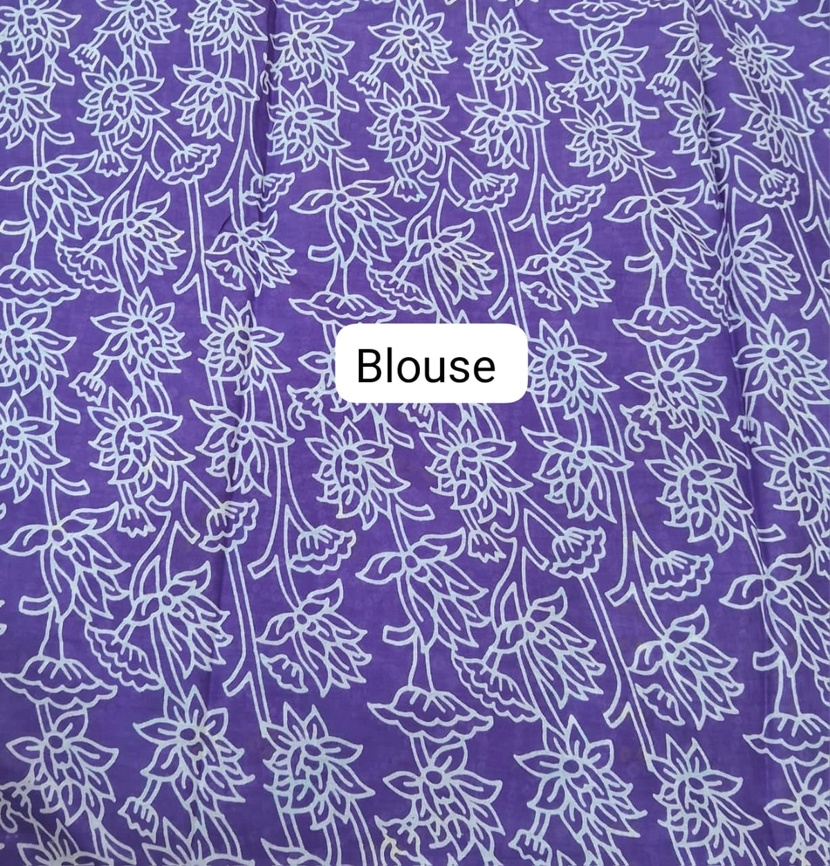 Lavender Pure Mulmul Cotton Saree Blouse
