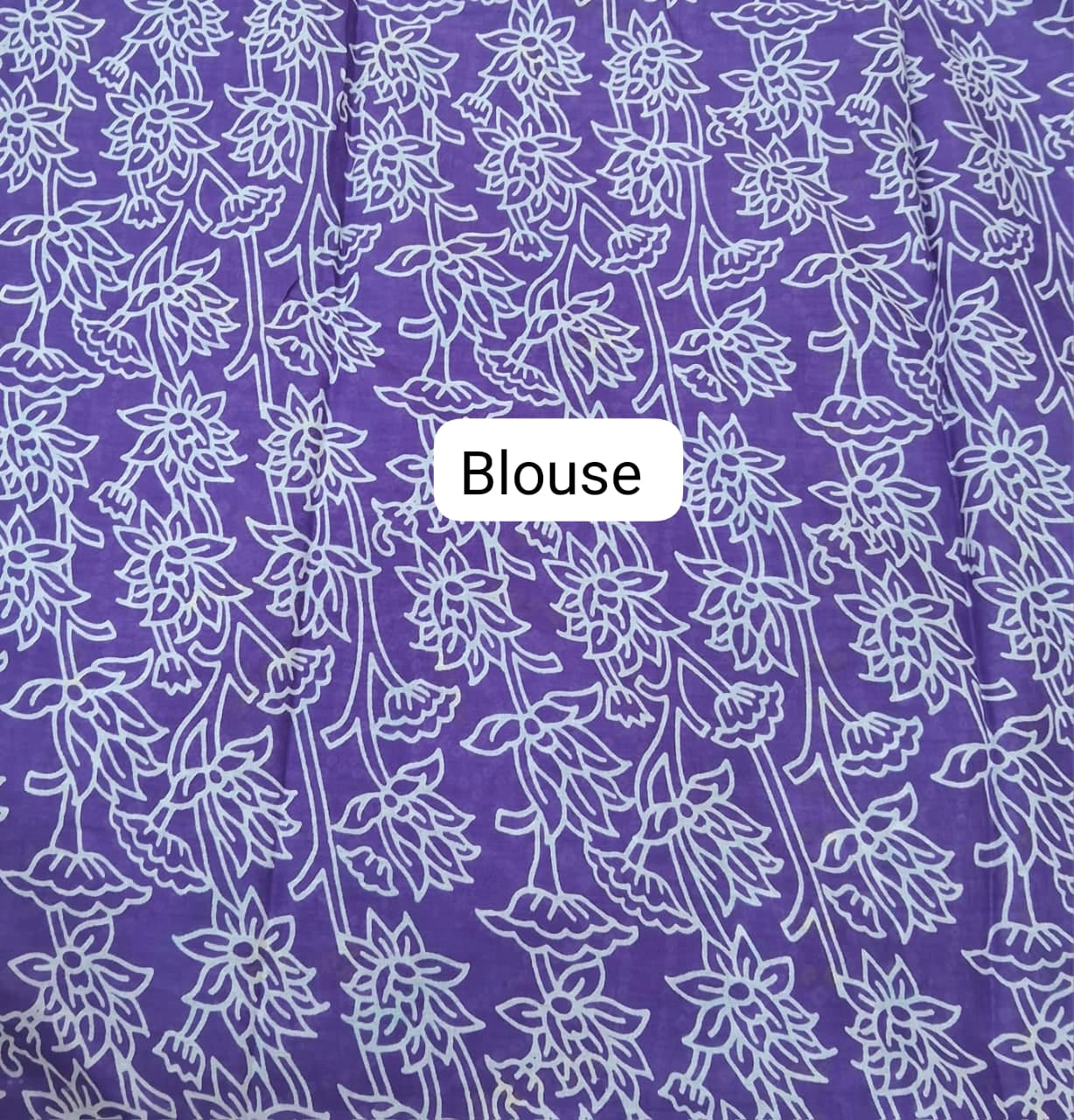 Lavender Pure Mulmul Cotton Saree Blouse