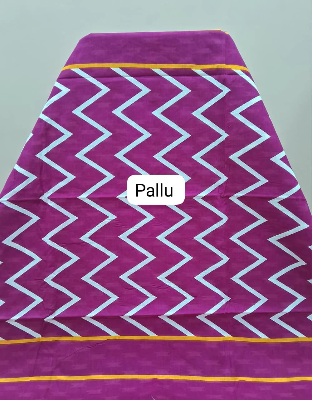 Orange and Rani Pink Mulmul Cotton Saree pallu