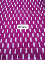 Orange and Rani Pink Mulmul Cotton Saree Blouse