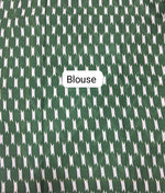 Yellow and green Mulmul Cotton Saree Blouse