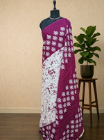White Mulmul Cotton Saree