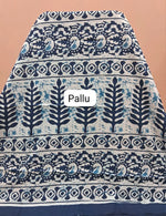 Navy Blue Pure Mulmul Cotton Saree Blouse