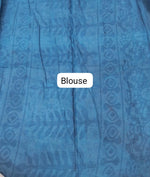 Navy Blue Pure Mulmul Cotton Saree Blouse
