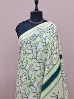 Cream Mulmul Cotton Saree 1