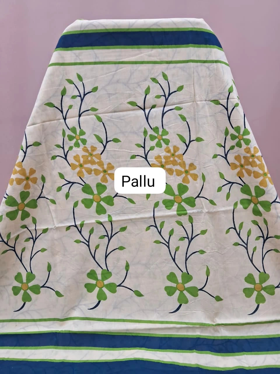 Cream Mulmul Cotton Saree Pallu