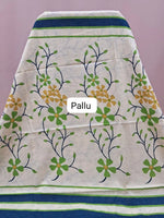 Cream Mulmul Cotton Saree Pallu