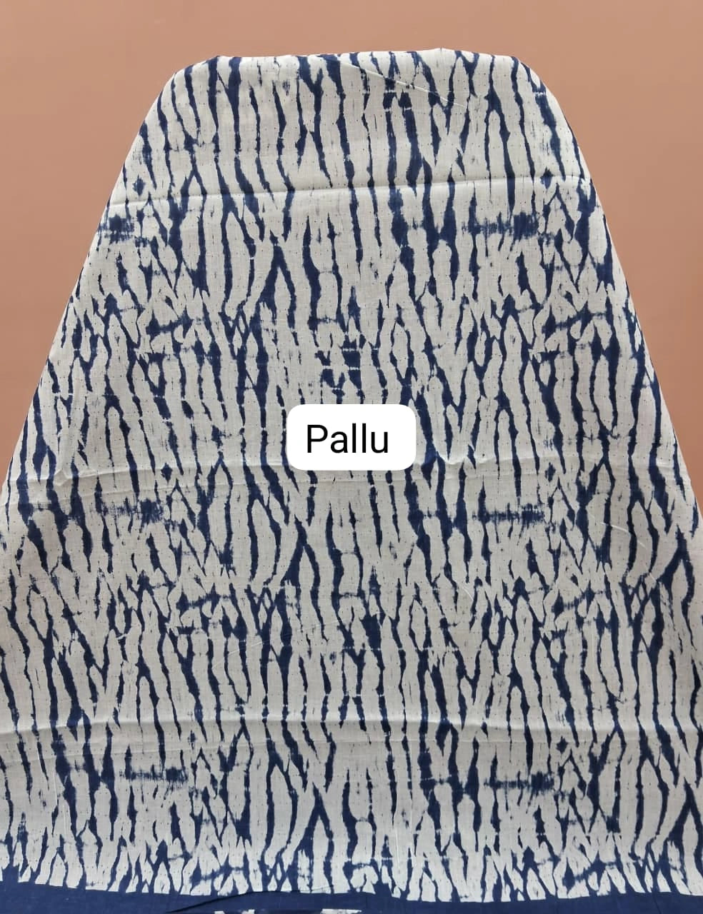 Navy Blue Mulmul Cotton Saree Pallu