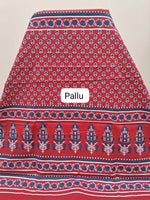 Brick Red Mulmul Cotton Saree Pallu