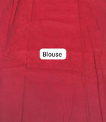 Brick Red Mulmul Cotton Saree  Blouse
