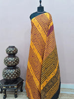 Mustard Yellow Mulmul Cotton Saree