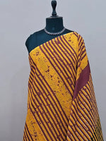 Mustard Yellow Mulmul Cotton Saree 1