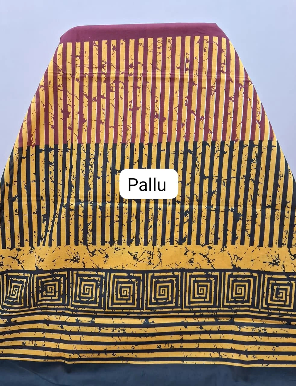 Mustard Yellow Mulmul Cotton Saree Pallu