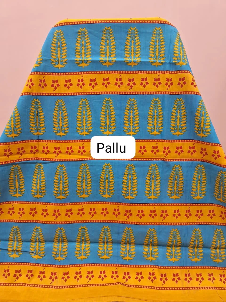 Yellow plain Mulmul Cotton Saree Blouse