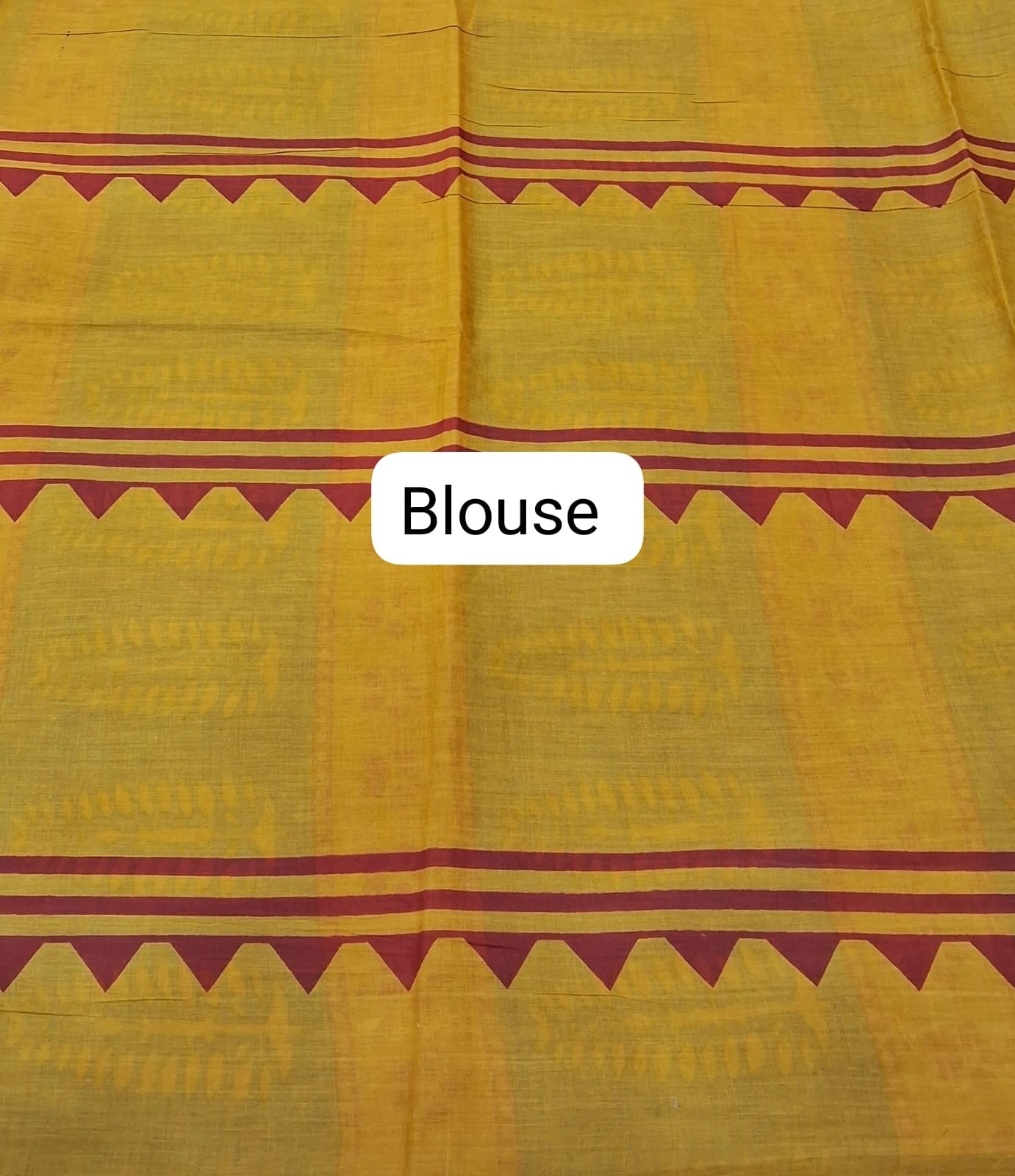Yellow plain Mulmul Cotton Saree Blouse