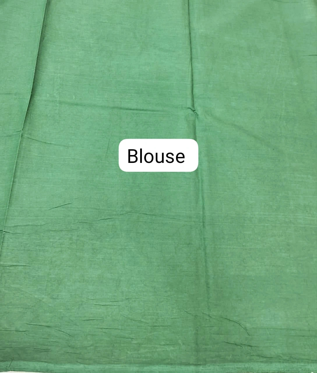 Green Pure Mulmul Cotton Saree blouse