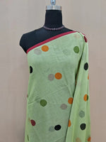 Pista green mulmul cotton saree 1