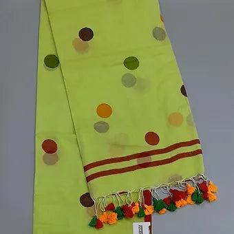 Pista green mulmul cotton saree