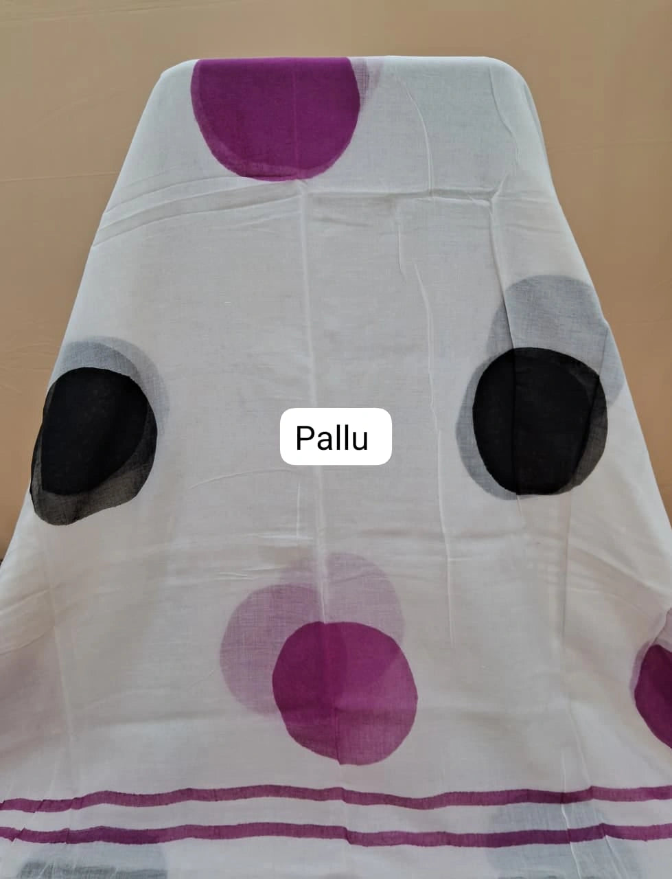 White Mulmul Cotton Saree Pallu