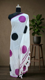 White Mulmul Cotton Saree 