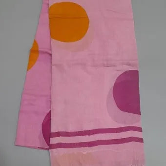 Baby pink mulmul cotton saree