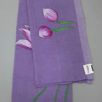 Lavender mulmul cotton saree