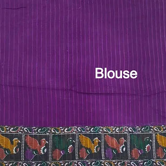 Purple mulmul cotton saree blouse