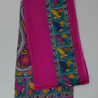 Rani pink mulmul cotton saree