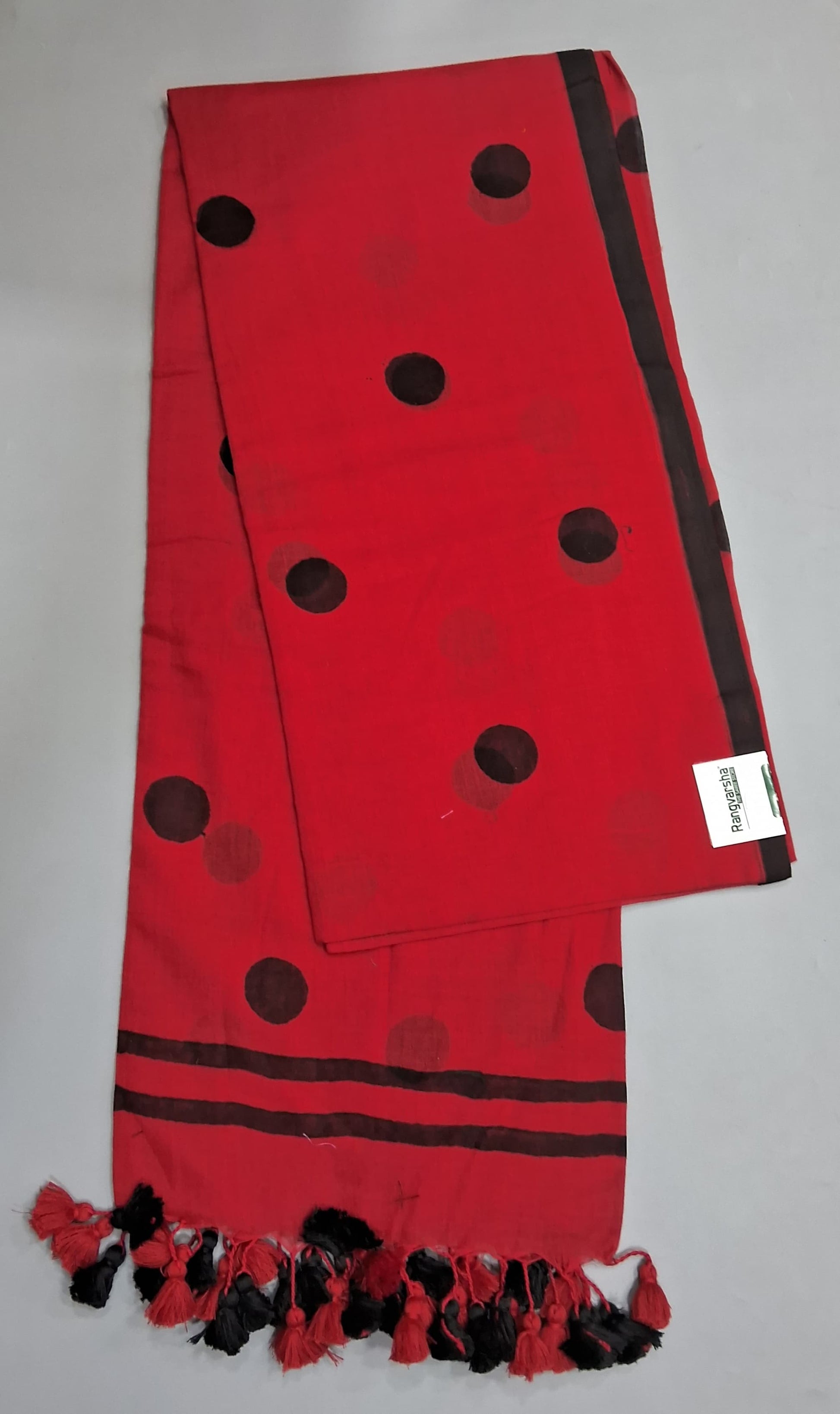 Reddish Pink Mulmul Cotton Saree