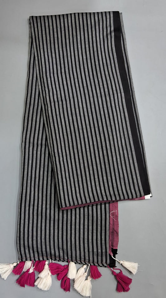 Pink Mumul Cotton Saree