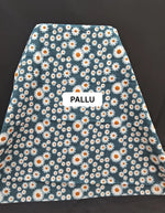 Greyish-Blue Mulmul Cotton Saree Pallu