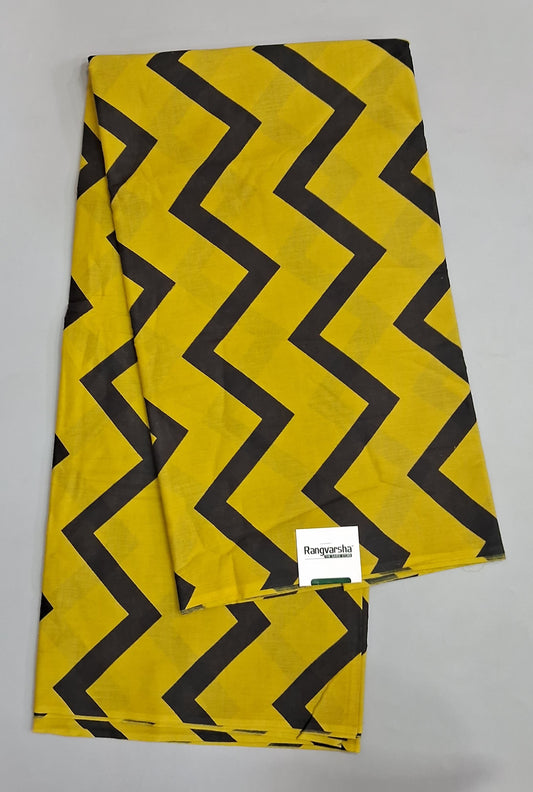Mustard Yellow Mulmul Cotton Saree 