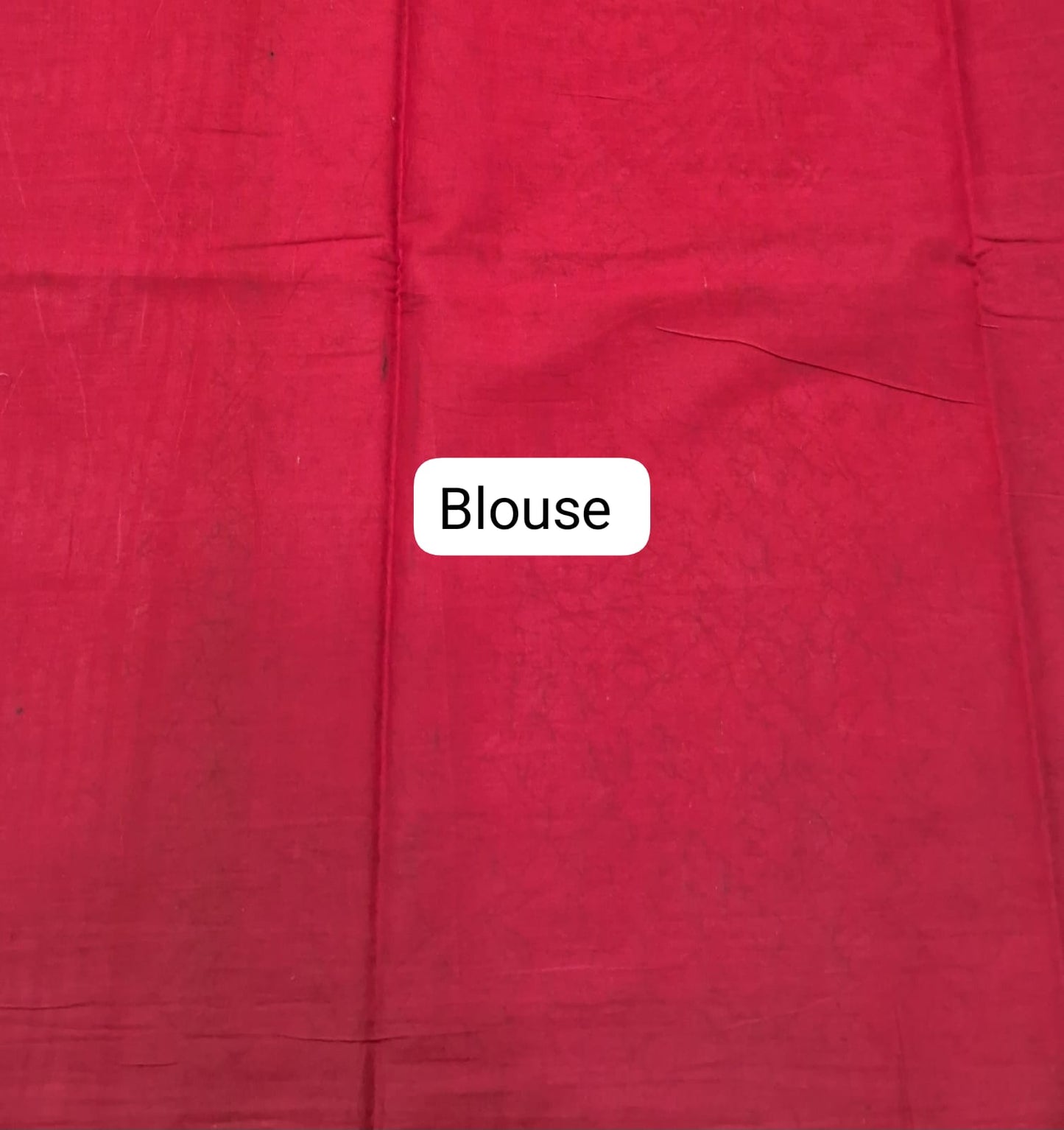 Candy Red Mulmul Cotton Saree Blouse