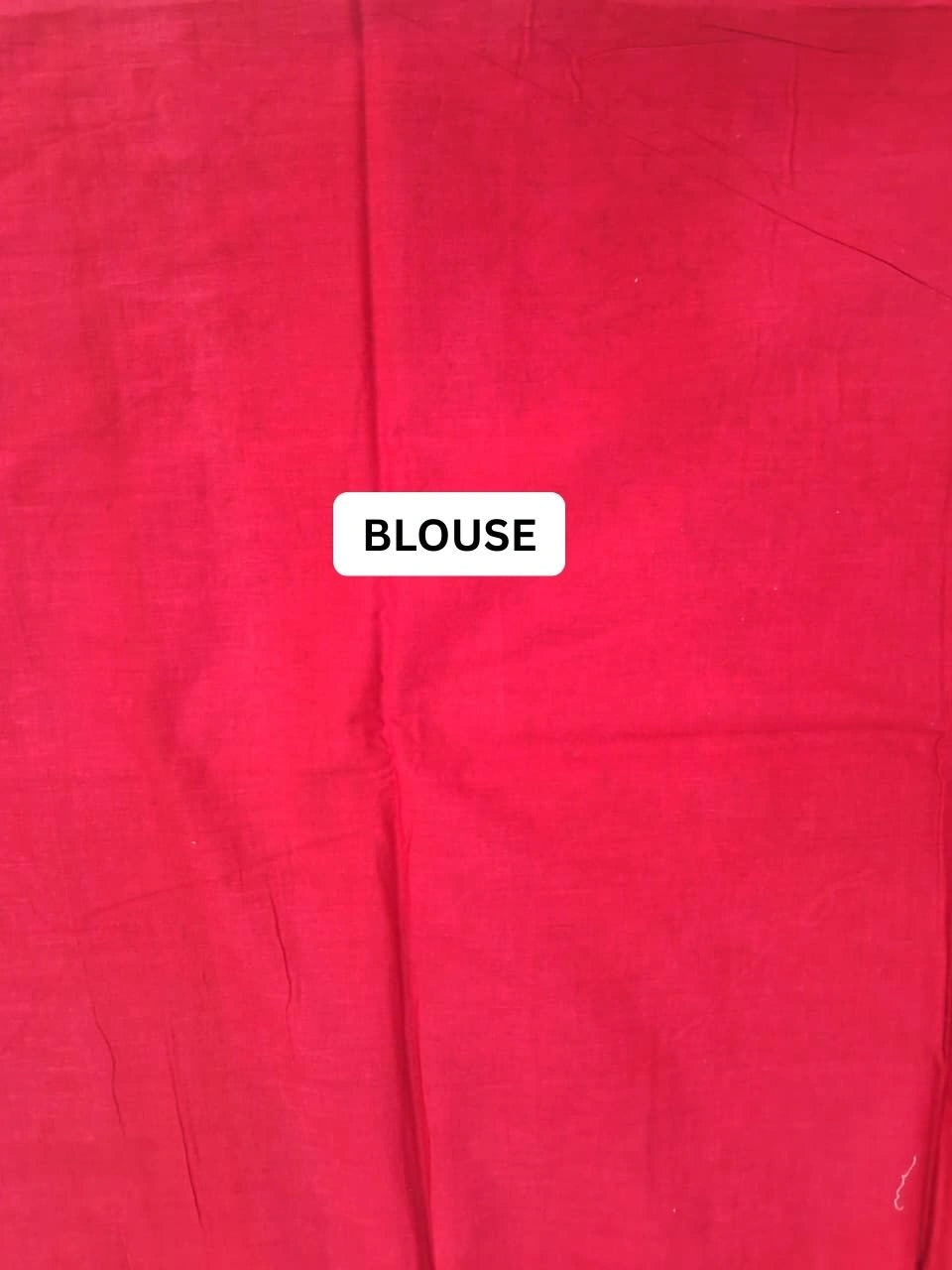Crimson & Ivory Hand-Block Printed Mulmul Cotton Saree blouse