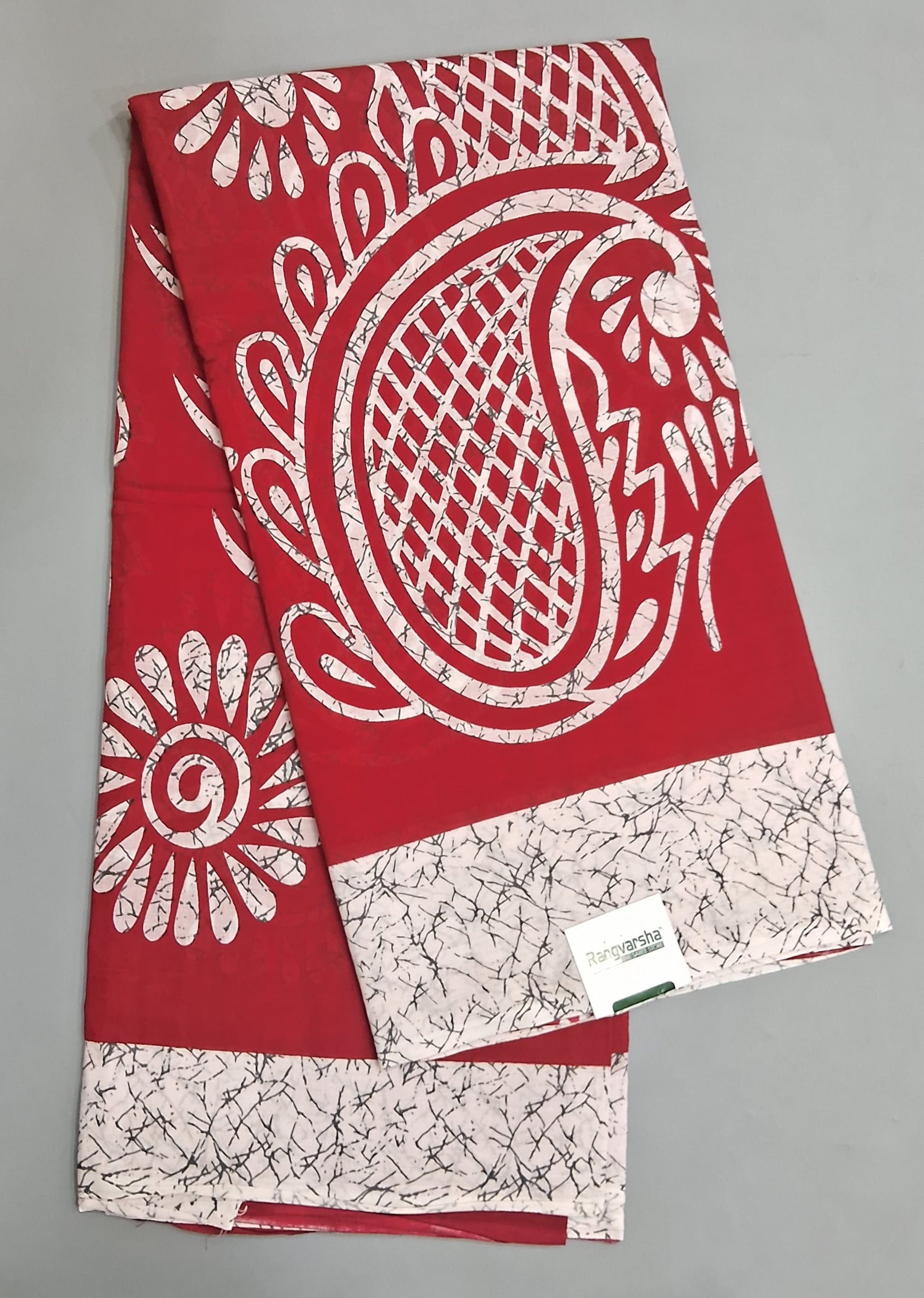 Candy Red Mulmul Cotton Saree