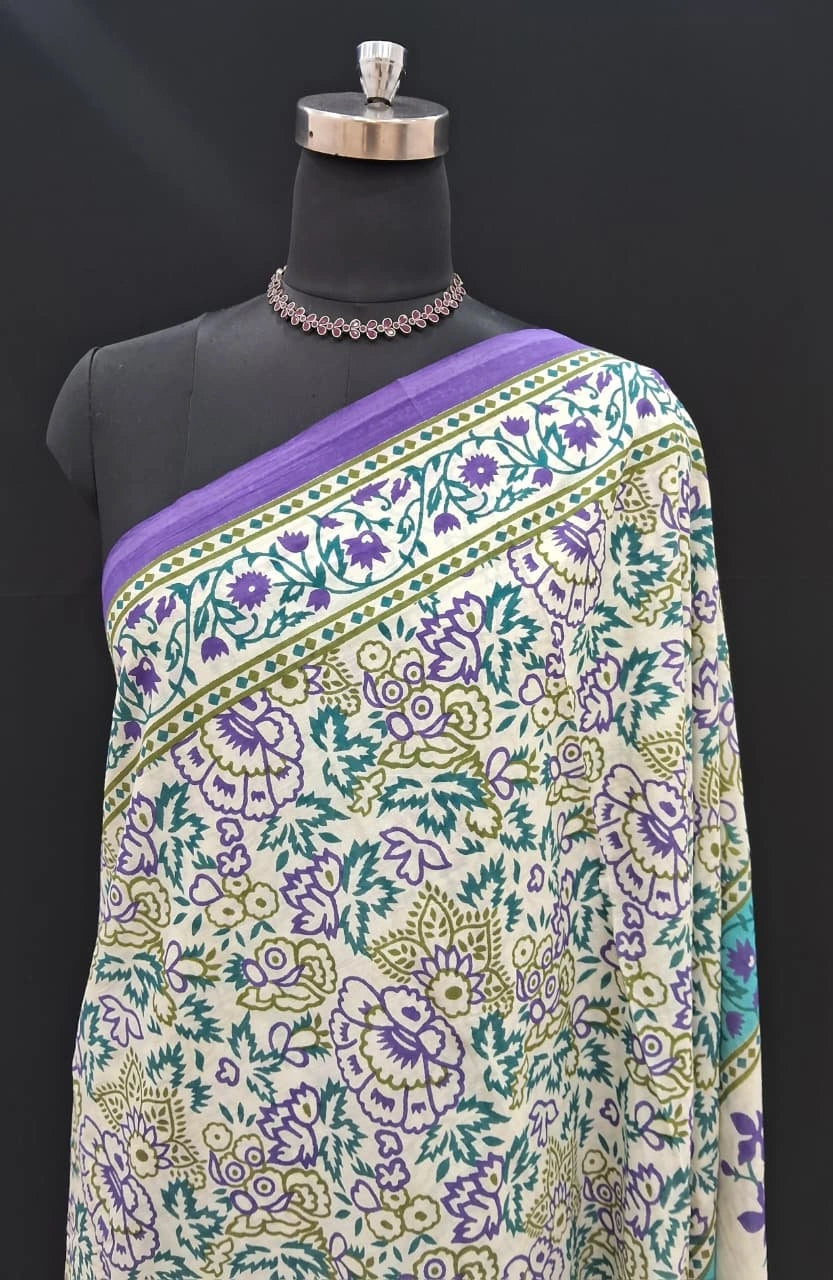 Lavender Meadow Mulmul Cotton