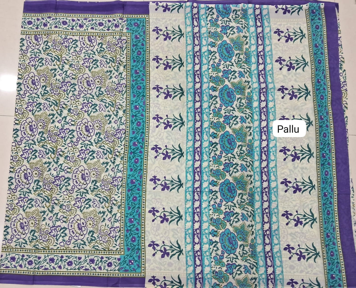 White Mulmul Cotton Saree Pallu