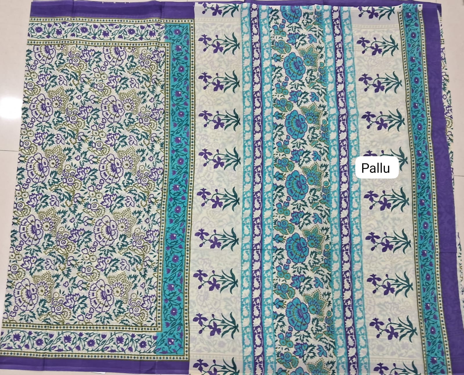 White Mulmul Cotton Saree Pallu