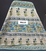 Tarditional Dark Grey Mulmul Cotton Saree pallu