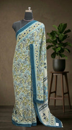 Tarditional Dark Grey Mulmul Cotton Saree