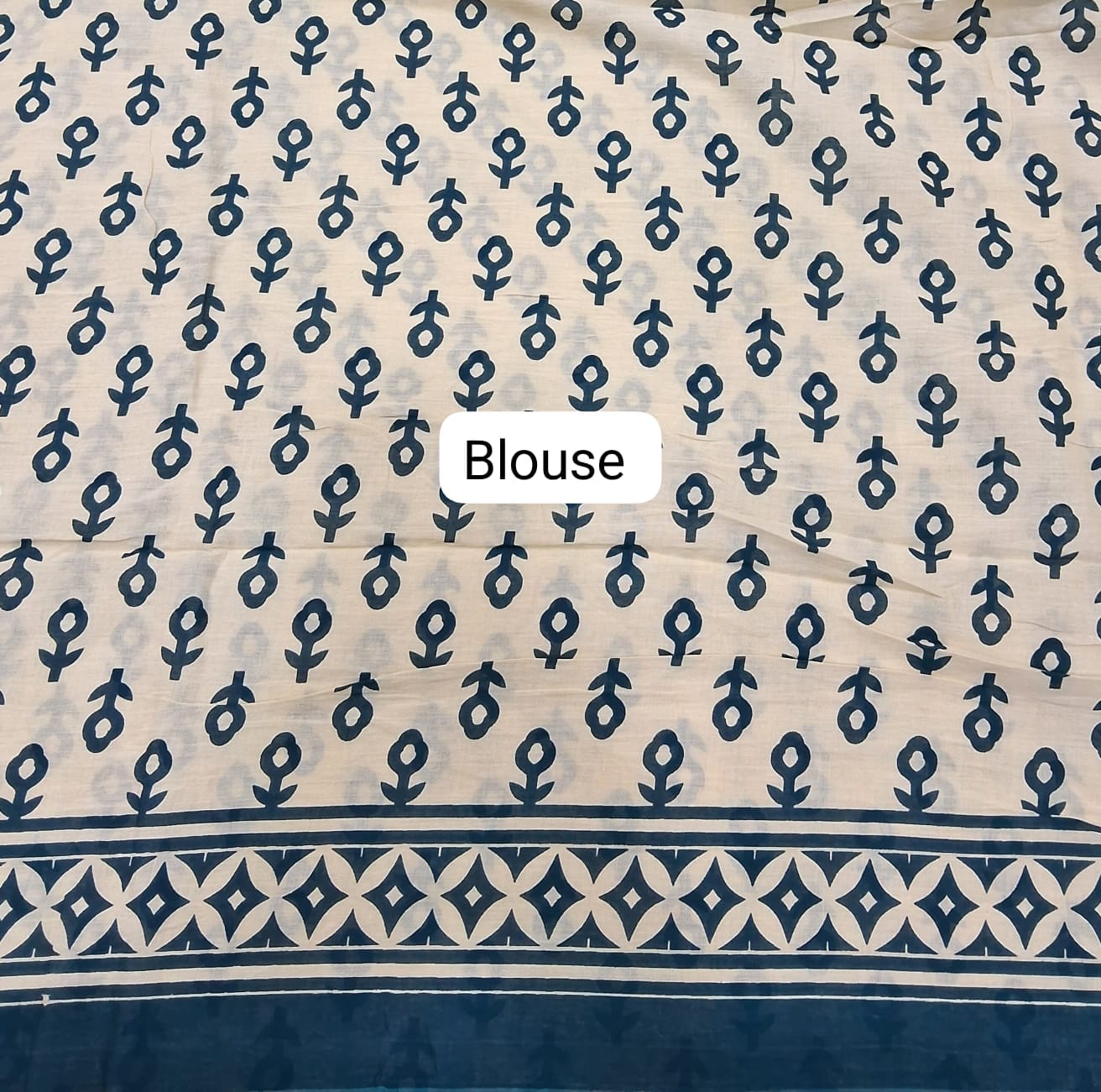 Baby Grey Mulmul Cotton Saree Blouse