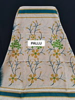 Beige Bliss Mulmul Cotton Saree pallu