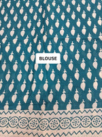 Beige Bliss Mulmul Cotton Saree blouse