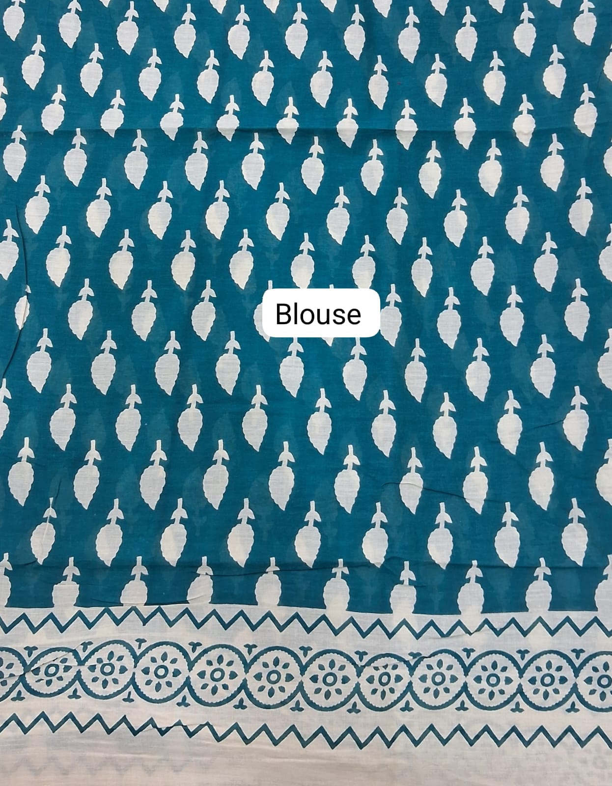 Cream Mulmul Cotton Saree Blouse