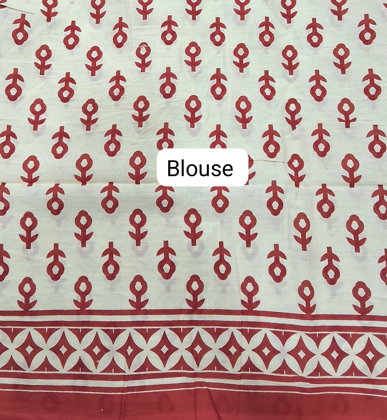 Cream Mulmul Cotton Saree Blouse