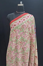 Blush Pink & Crimson Floral mulmul cotton